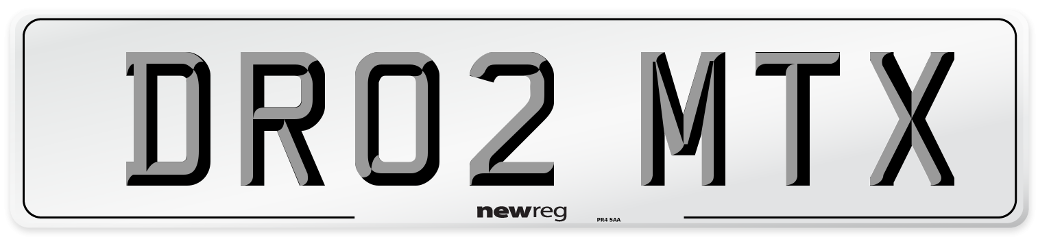 DR02 MTX Number Plate from New Reg